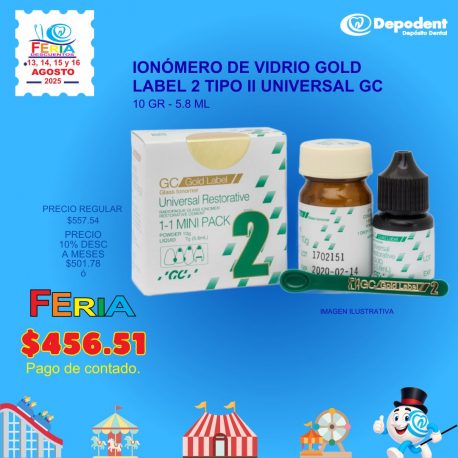 ionómero de vidrio gold label 2 tipo II UNIVERSAL GC jueves